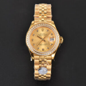 DateJust 28MM Ladies WF YG Diamond Gold Dial Diamond Marker Jubilee Bracelet A2236 - Image 22