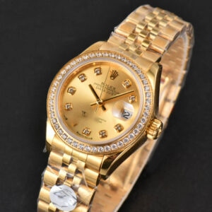 DateJust 28MM Ladies WF YG Diamond Gold Dial Diamond Marker Jubilee Bracelet A2236 - Image 23