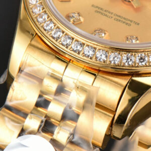 DateJust 28MM Ladies WF YG Diamond Gold Dial Diamond Marker Jubilee Bracelet A2236 - Image 34
