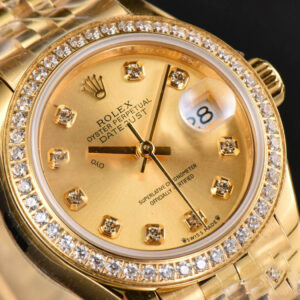 DateJust 28MM Ladies WF YG Diamond Gold Dial Diamond Marker Jubilee Bracelet A2236 - Image 38