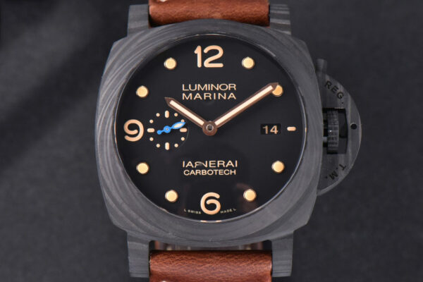 PAM661 Luminor Carbotech Automatic VSF 44mm Black Dial Leather Strap P9010
