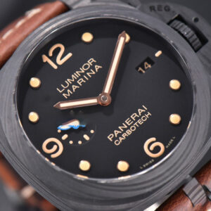 PAM661 Luminor Carbotech Automatic VSF 44mm Black Dial Leather Strap P9010 - Image 6