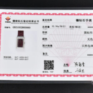Reverso One 3288420 Real Diamond 20mm IMF White Moissanite Red Leather Strap Swiss Quartz - Image 4
