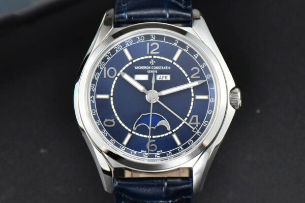Fiftysix Complete Calendar SS 40mm ZF Blue Dial Blue Leather Strap A2460
