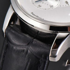 Panomatic Lunar 40mm APSF White Dial Black Leather Strap A23J - Image 7