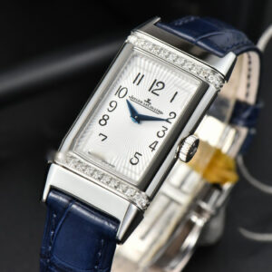 Reverso One 3288420 Real Diamond 20mm IMF White Moissanite Blue Leather Strap Swiss Quartz - Image 2