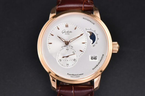 Panomatic Lunar 40mm APSF RG White Dial Brown Leather Strap A23J