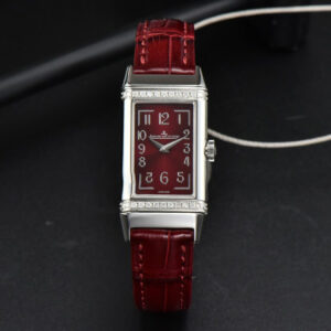 Reverso One 3288420 Real Diamond 20mm IMF White Moissanite Red Leather Strap Swiss Quartz - Image 5