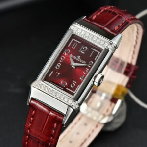 Reverso One 3288420 Real Diamond 20mm IMF White Moissanite Red Leather Strap Swiss Quartz - Image 6