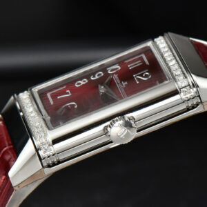 Reverso One 3288420 Real Diamond 20mm IMF White Moissanite Red Leather Strap Swiss Quartz - Image 9
