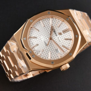 Royal Oak 15400 41mm RG ZF White Textured Dial RG Bracelet SA3120 Super Clone - Image 3