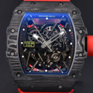 RM035-02 Real NTPT ZF Skeleton Dial Red Rubber Strap NH05A