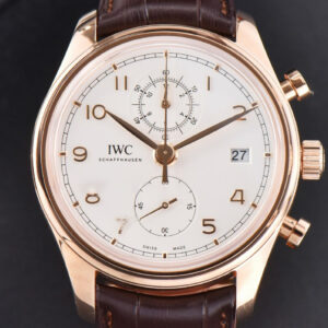 Portuguese Chrono IW390301 ZF 42MM White Dial Brown Leather Strap A7750