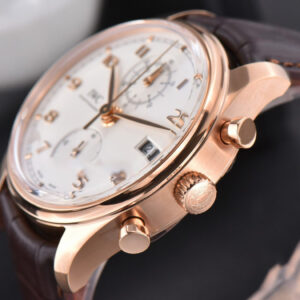 Portuguese Chrono IW390301 ZF 42MM White Dial Brown Leather Strap A7750 - Image 6