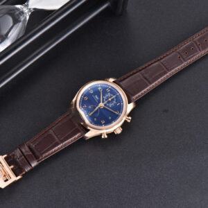 Portuguese Chrono IW390305 ZF 42MM Blue Dial Brown Leather Strap A7750 - Image 15