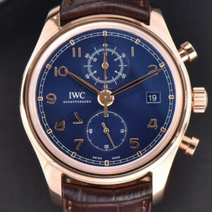 Portuguese Chrono IW390305 ZF 42MM Blue Dial Brown Leather Strap A7750