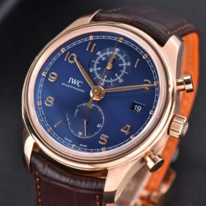 Portuguese Chrono IW390305 ZF 42MM Blue Dial Brown Leather Strap A7750 - Image 17