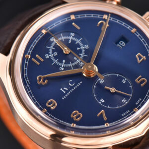 Portuguese Chrono IW390305 ZF 42MM Blue Dial Brown Leather Strap A7750 - Image 22