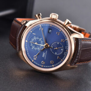 Portuguese Chrono IW390305 ZF 42MM Blue Dial Brown Leather Strap A7750 - Image 25