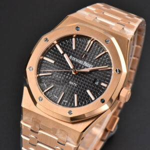 Royal Oak 15400 41mm RG ZF Black Textured Dial RG Bracelet SA3120 Super Clone - Image 4