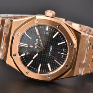 Royal Oak 15400 41mm RG ZF Black Textured Dial RG Bracelet SA3120 Super Clone - Image 5