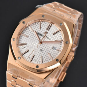 Royal Oak 15400 41mm RG ZF White Textured Dial RG Bracelet SA3120 Super Clone - Image 4