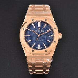 Royal Oak 15400 41mm RG ZF Blue Textured Dial RG Bracelet SA3120 Super Clone - Image 4