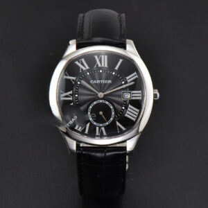 Drive De Cartier 40mm APSF Black Dial Black Leather Strap A23J - Image 4