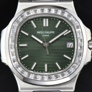 Nautilus 5711 3KF 40MM Diamond Bezel Green Dial SS Bracelet A324SC