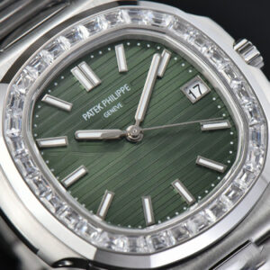 Nautilus 5711 3KF 40MM Diamond Bezel Green Dial SS Bracelet A324SC - Image 6