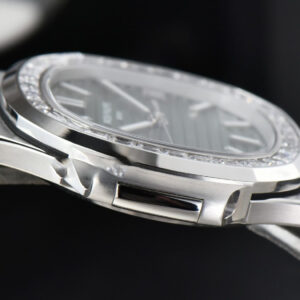 Nautilus 5711 3KF 40MM Diamond Bezel Green Dial SS Bracelet A324SC - Image 7
