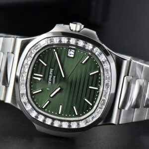 Nautilus 5711 3KF 40MM Diamond Bezel Green Dial SS Bracelet A324SC - Image 9