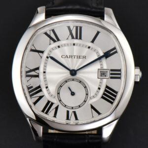 Drive De Cartier 40mm APSF White Dial Black Leather Strap A23J