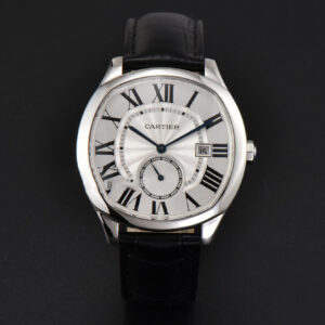 Drive De Cartier 40mm APSF White Dial Black Leather Strap A23J - Image 21