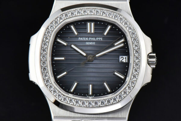 Nautilus 5711 3KF 40MM Diamond Bezel Blue Dial SS Bracelet A324SC