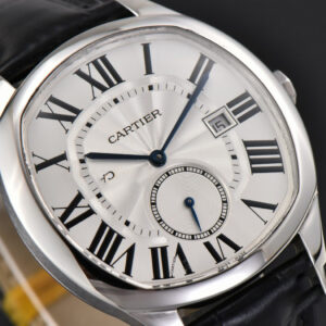 Drive De Cartier 40mm APSF White Dial Black Leather Strap A23J - Image 31