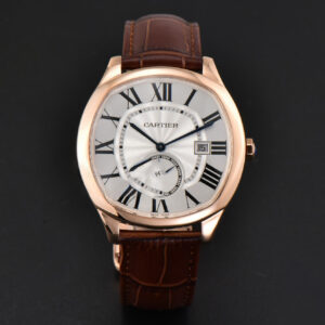 Drive De Cartier RG 40mm APSF White Dial Brown Leather Strap A23J - Image 4