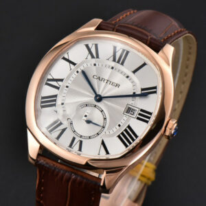 Drive De Cartier RG 40mm APSF White Dial Brown Leather Strap A23J - Image 5