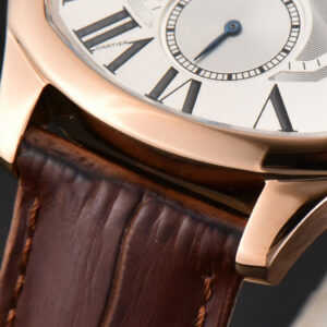 Drive De Cartier RG 40mm APSF White Dial Brown Leather Strap A23J - Image 12