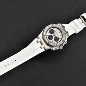 Offshore Ladies 37mm 26231ST RXWF Diamond White Dial Blue Subdial White Rubber Strap Quartz - Image 6