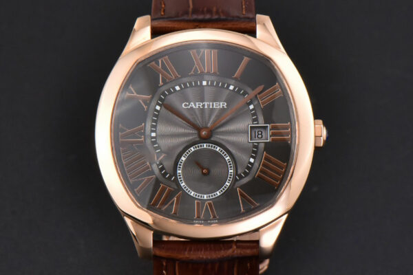 Drive De Cartier RG 40mm APS Gray Dial Brown Leather Strap A23J