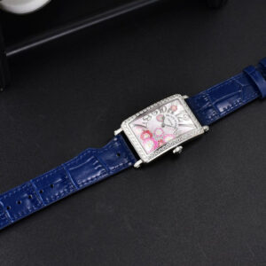 Long Island Ladies 26mm ZF Diamond MOP Dial Blue Leather Strap Swiss Ronda Quartz - Image 3
