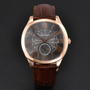 Drive De Cartier RG 40mm APS Gray Dial Brown Leather Strap A23J - Image 22
