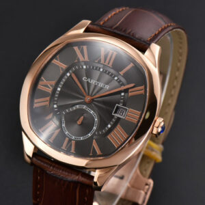 Drive De Cartier RG 40mm APS Gray Dial Brown Leather Strap A23J - Image 23