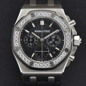 Offshore Ladies 37mm 26231ST RXWF Diamond Black Dial Black Subdial Black Rubber Strap Quartz