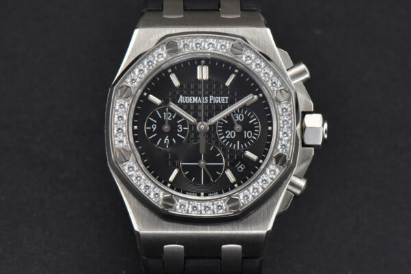 Offshore Ladies 37mm 26231ST RXWF Diamond Black Dial Black Subdial Black Rubber Strap Quartz