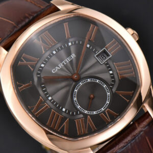 Drive De Cartier RG 40mm APS Gray Dial Brown Leather Strap A23J - Image 31