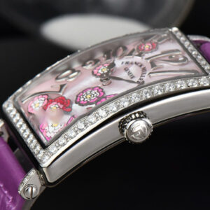 Long Island Ladies 26mm ZF Diamond MOP Dial Purple Leather Strap Swiss Ronda Quartz - Image 10