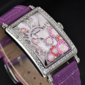 Long Island Ladies 26mm ZF Diamond MOP Dial Purple Leather Strap Swiss Ronda Quartz - Image 11