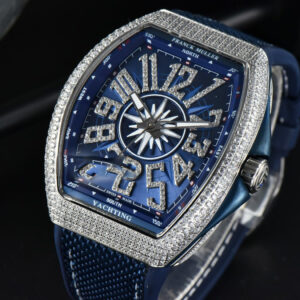 Vanguard V45 45mm ABF Diamond Blue Dial Blue Rubber Strap MIYOTA 9015 - Image 5
